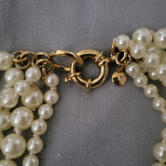 J. Crew Faux Pearl Twisted Hammock Necklace 5 Strands Multiple Sizes - Picture 4 of 6